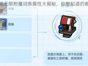 乐高无限附魔词条属性大揭秘，你想知道的都在这里