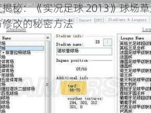 深度揭秘：《实况足球 2013》球场草皮制作与修改的秘密方法