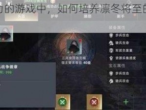 在权力的游戏中，如何培养凛冬将至的领主装备