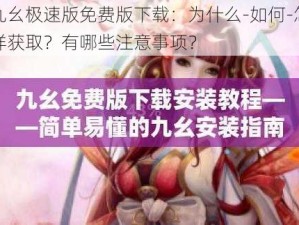 九幺极速版免费版下载：为什么-如何-怎样获取？有哪些注意事项？