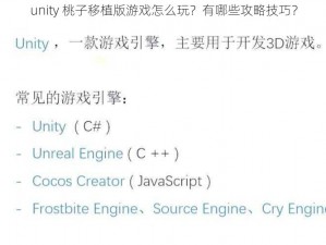 unity 桃子移植版游戏怎么玩？有哪些攻略技巧？