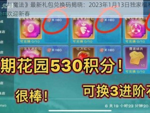 《创造与魔法》最新礼包兑换码揭晓：2023年1月13日独家福利码，魔法狂欢迎新春