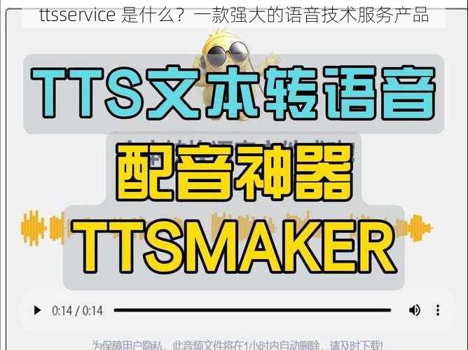 ttsservice 是什么？一款强大的语音技术服务产品