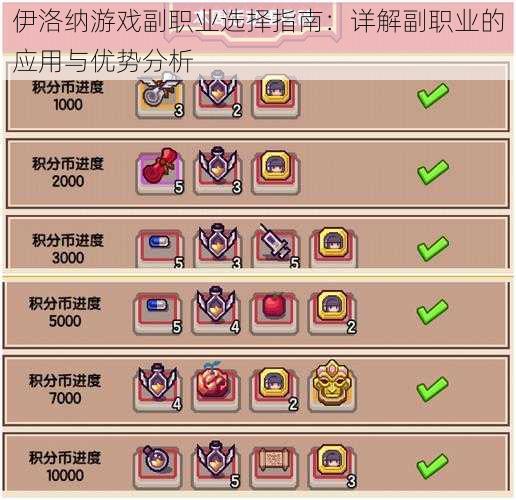 伊洛纳游戏副职业选择指南:详解副职业的应用与优势分析