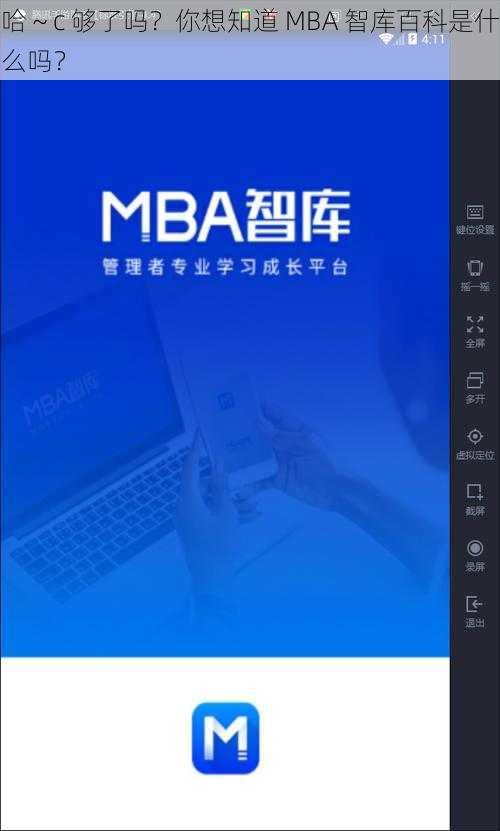 哈～c 够了吗？你想知道 MBA 智库百科是什么吗？