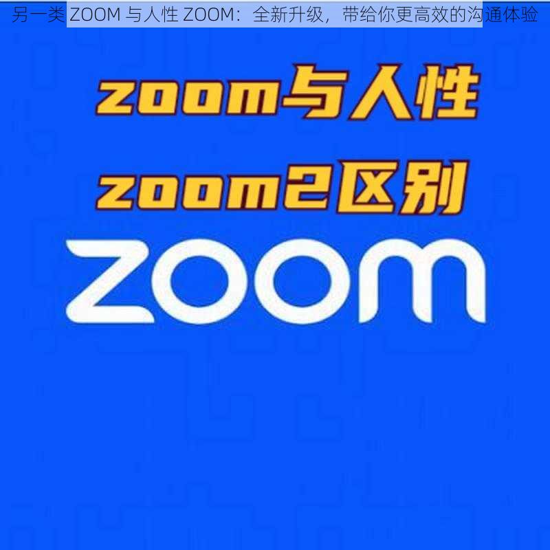 另一类 ZOOM 与人性 ZOOM：全新升级，带给你更高效的沟通体验