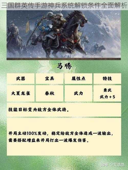 三国群英传手游神兵系统解锁条件全面解析