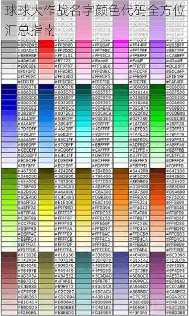 球球大作战名字颜色代码全方位汇总指南