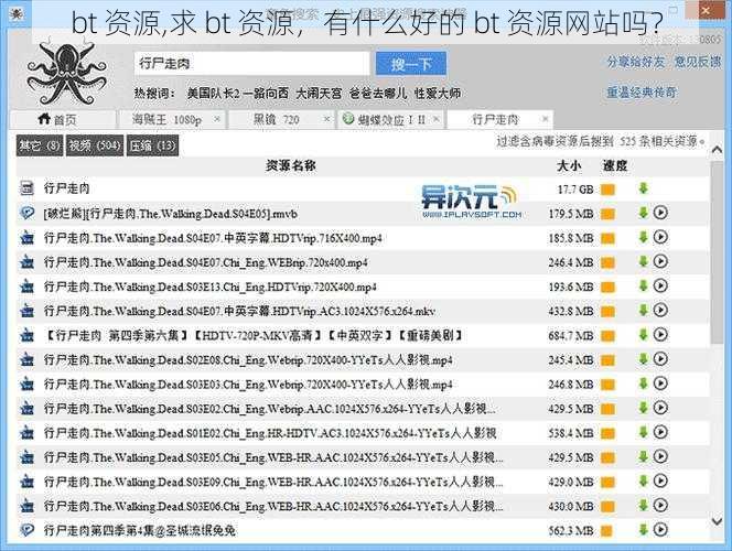 bt 资源,求 bt 资源，有什么好的 bt 资源网站吗？