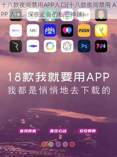 十八款夜间禁用APP入口(十八款夜间禁用 APP 入口，深夜必备的私密神器)