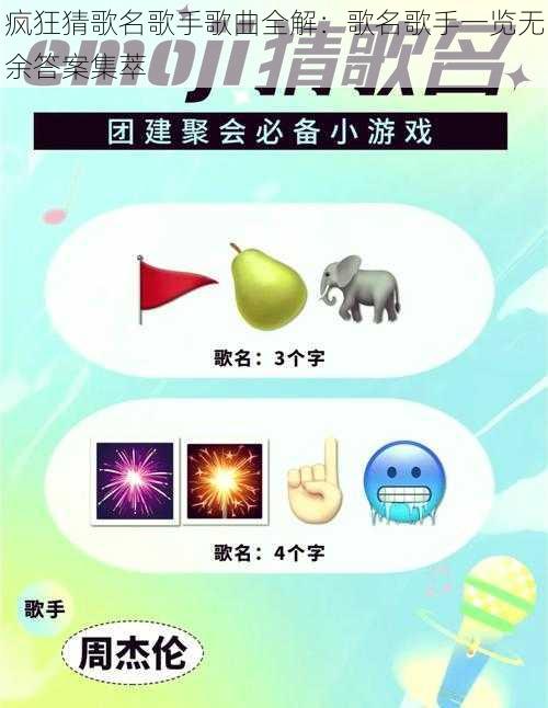 疯狂猜歌名歌手歌曲全解：歌名歌手一览无余答案集萃