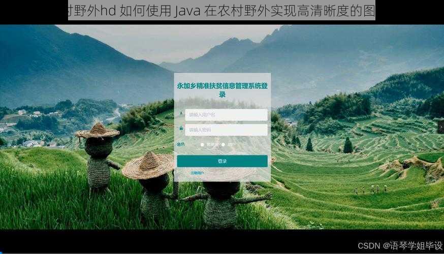 java农村野外hd 如何使用 Java 在农村野外实现高清晰度的图像处理？