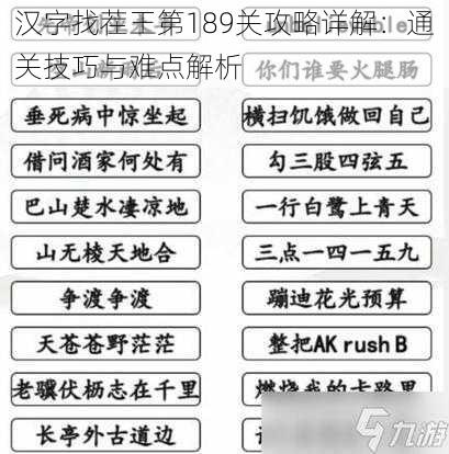 汉字找茬王第189关攻略详解：通关技巧与难点解析