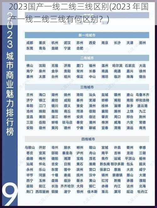 2023国产一线二线三线区别(2023 年国产一线二线三线有何区别？)