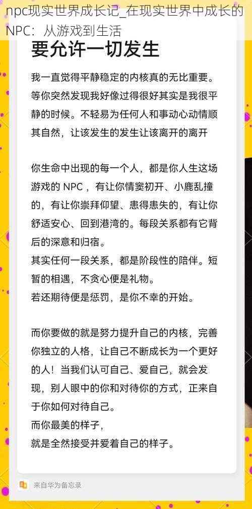 npc现实世界成长记_在现实世界中成长的 NPC：从游戏到生活