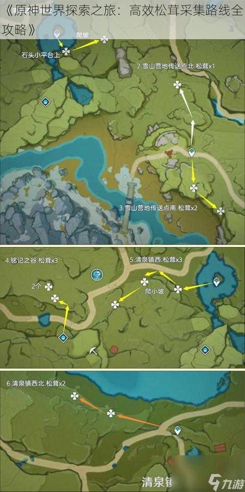 《原神世界探索之旅：高效松茸采集路线全攻略》