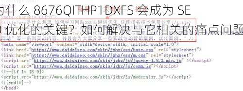 为什么 8676QITHP1DXFS 会成为 SEO 优化的关键？如何解决与它相关的痛点问题？