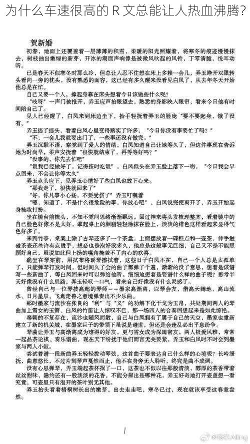 为什么车速很高的 R 文总能让人热血沸腾？