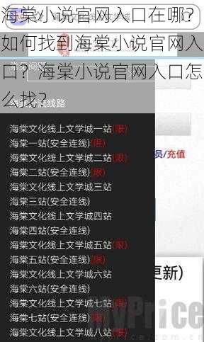 海棠小说官网入口在哪？如何找到海棠小说官网入口？海棠小说官网入口怎么找？