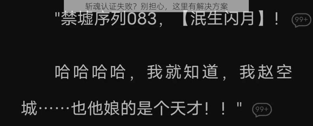 斩魂认证失败？别担心，这里有解决方案