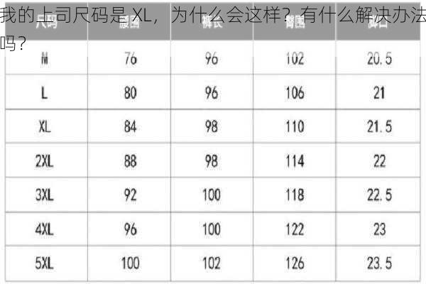 我的上司尺码是 XL，为什么会这样？有什么解决办法吗？