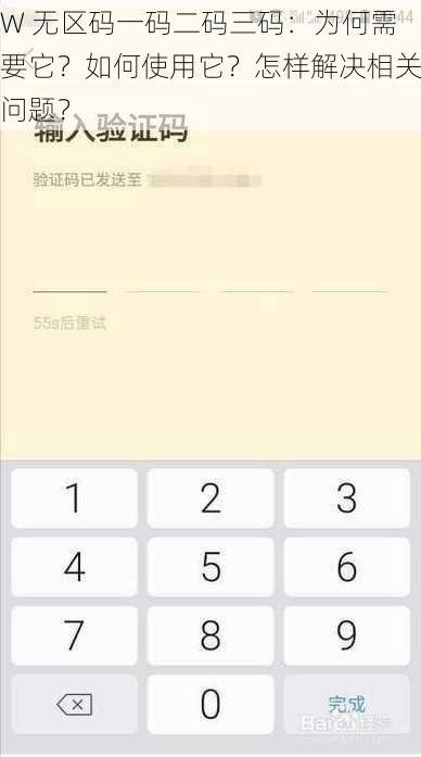 W 无区码一码二码三码：为何需要它？如何使用它？怎样解决相关问题？
