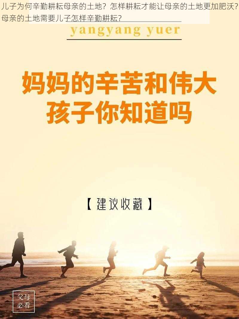 儿子为何辛勤耕耘母亲的土地？怎样耕耘才能让母亲的土地更加肥沃？母亲的土地需要儿子怎样辛勤耕耘？