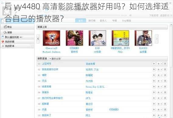 后 yy4480 高清影院播放器好用吗？如何选择适合自己的播放器？