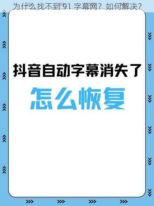 为什么找不到 91 字幕网？如何解决？