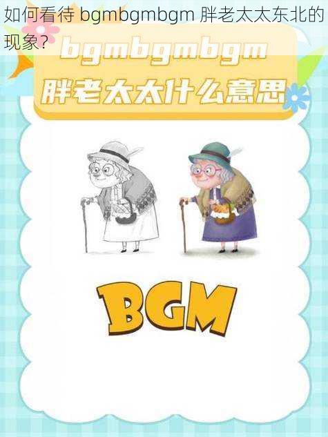 如何看待 bgmbgmbgm 胖老太太东北的现象？