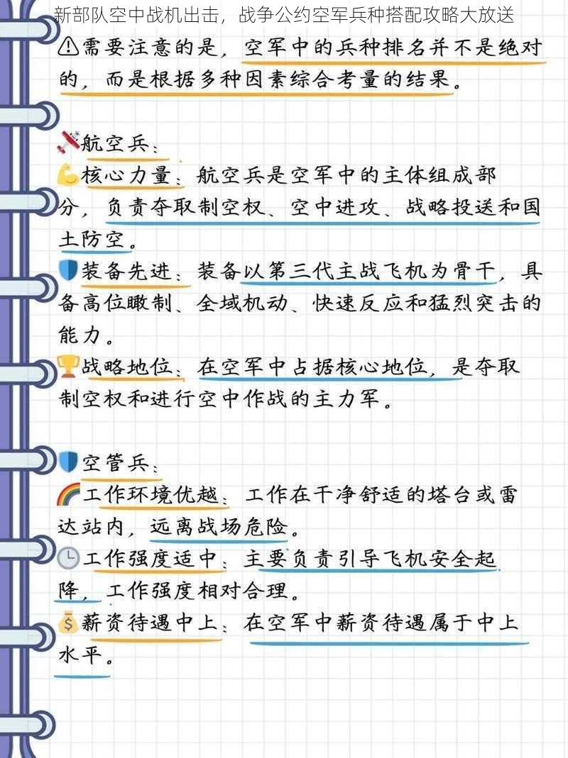 新部队空中战机出击，战争公约空军兵种搭配攻略大放送