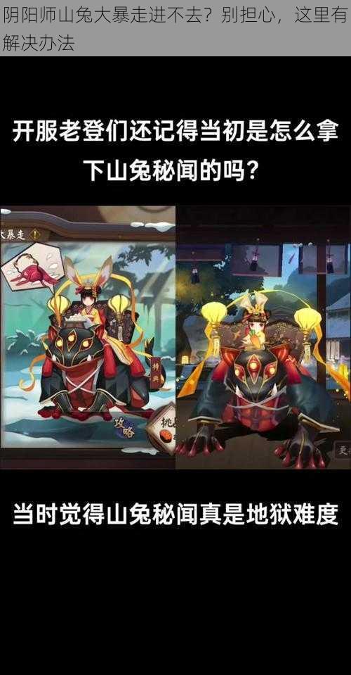 阴阳师山兔大暴走进不去？别担心，这里有解决办法