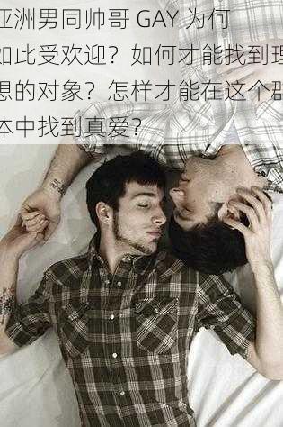 亚洲男同帅哥 GAY 为何如此受欢迎？如何才能找到理想的对象？怎样才能在这个群体中找到真爱？