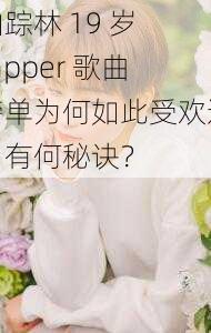 仙踪林 19 岁 rapper 歌曲榜单为何如此受欢迎？有何秘诀？